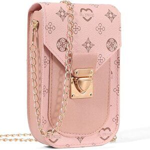 Fashion Pattern Crossbody Cell Phone Purse Pink